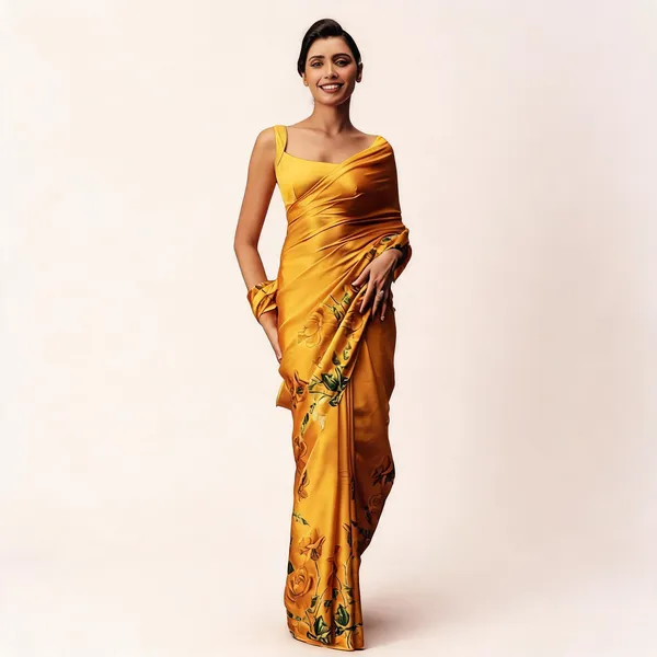 Yellow_Satin_Floral_Print_Saree_for_Women