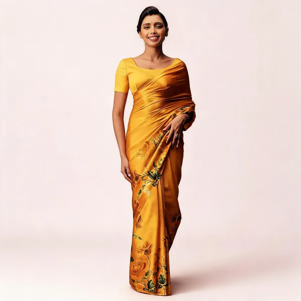 Yellow_Satin_Floral_Print_Saree_for_Women