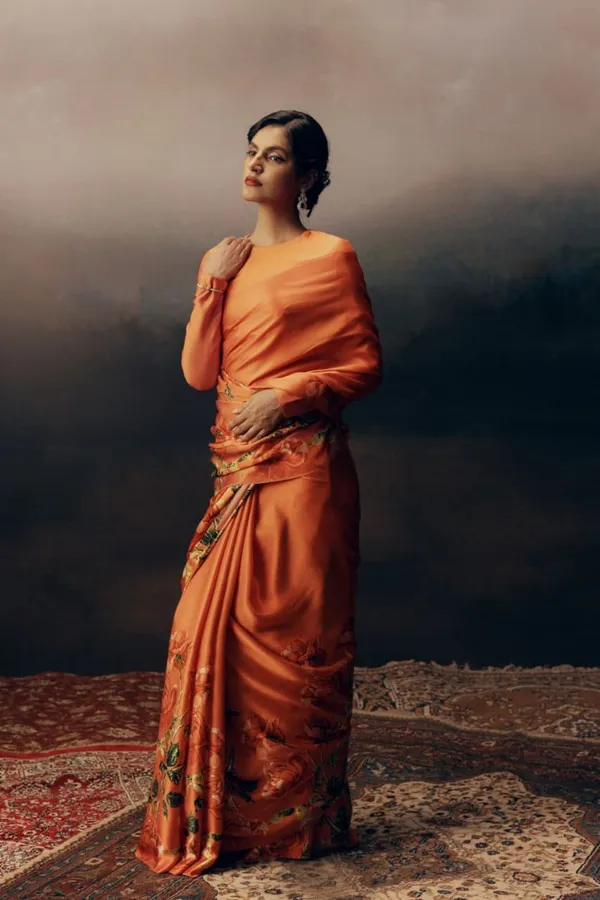Orange_Satin_Floral_Embroidered_Saree_for_Women