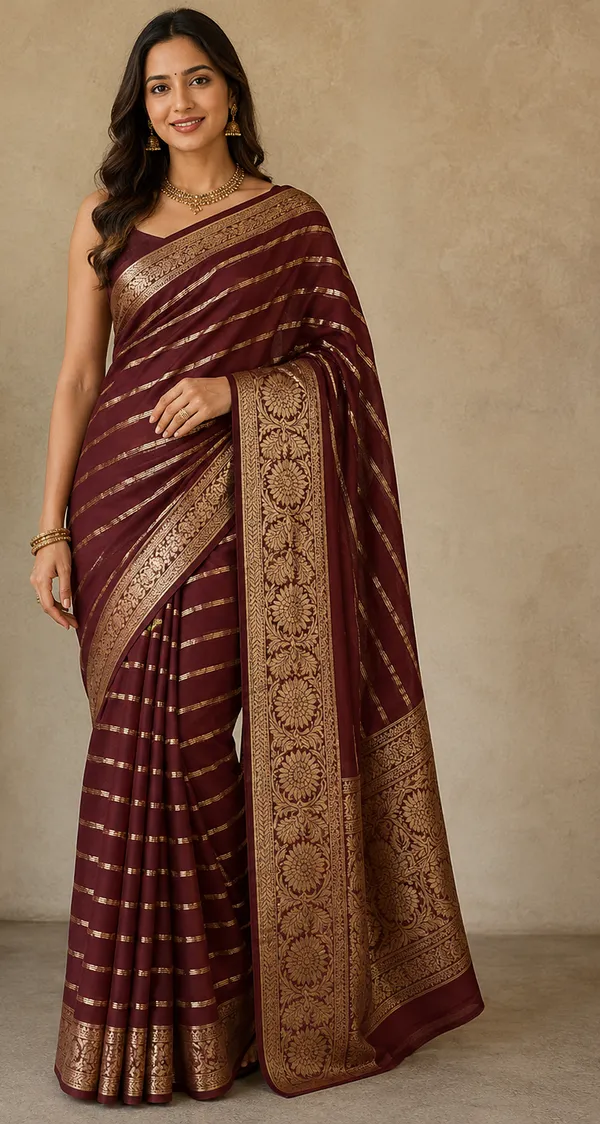 Maroon_Satin_Zari_Striped_Woven_Border_Saree_for_Women