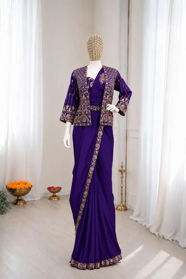 Premium_Ready-to-Wear_Purple_Saree_with_Jacket_&_Blouse
