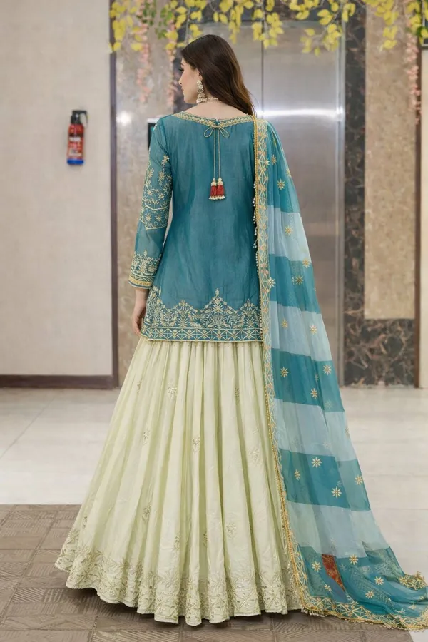 New_Designer_Party_Top_Lehenga_&_Dupatta_Set_|_Sky_Blue