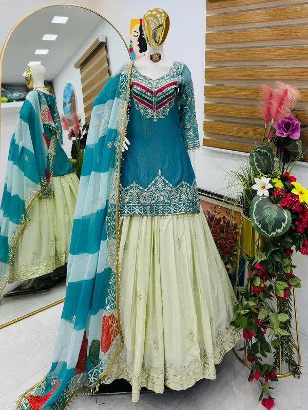 New_Designer_Party_Top_Lehenga_&_Dupatta_Set_|_Sky_Blue