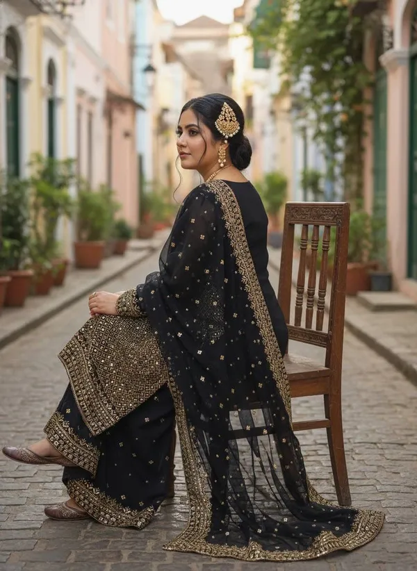 Beautiful_Georgette_Kurti_Plazzo_Dupatta_Set
