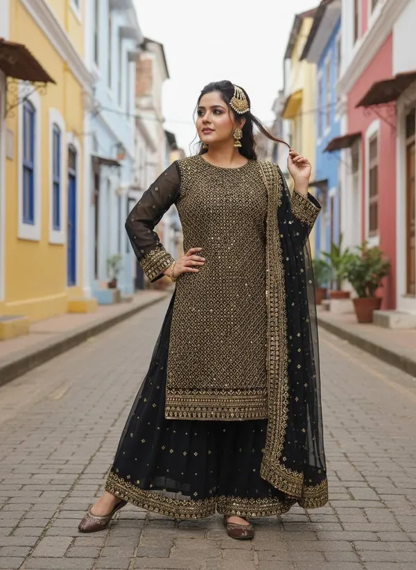 Beautiful_Georgette_Kurti_Plazzo_Dupatta_Set