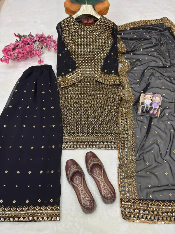 Beautiful_Georgette_Kurti_Plazzo_Dupatta_Set