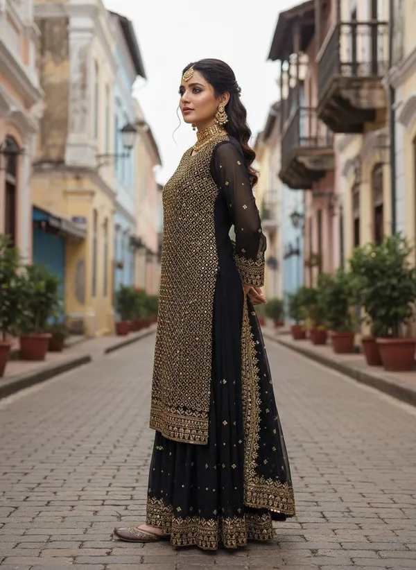 Beautiful_Georgette_Kurti_Plazzo_Dupatta_Set