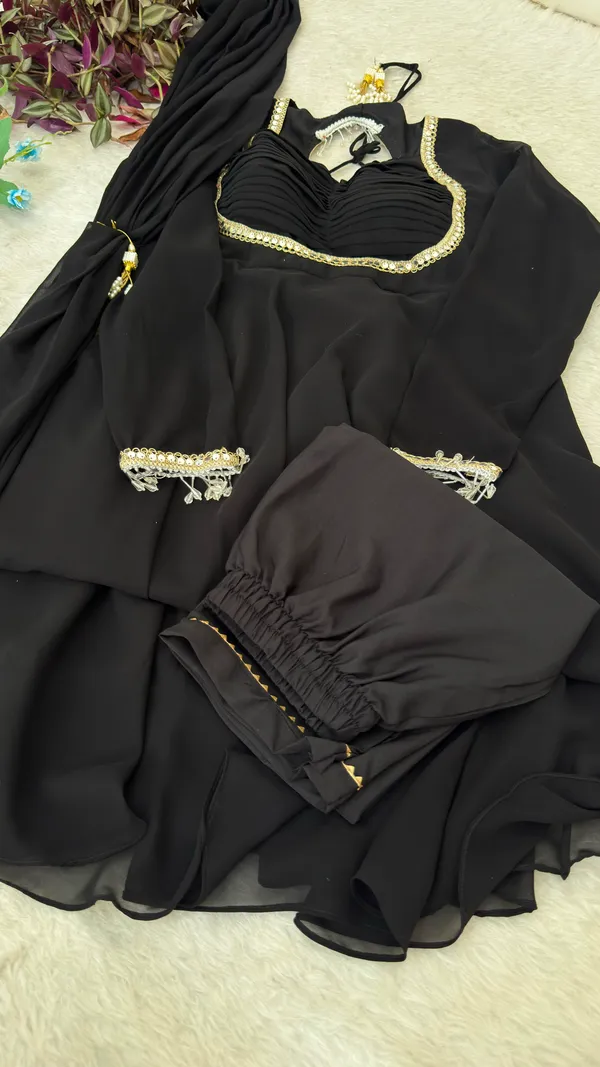 Black_Fox_Georgette_Party_Wear_Gown_with_Dupatta_&_Pant