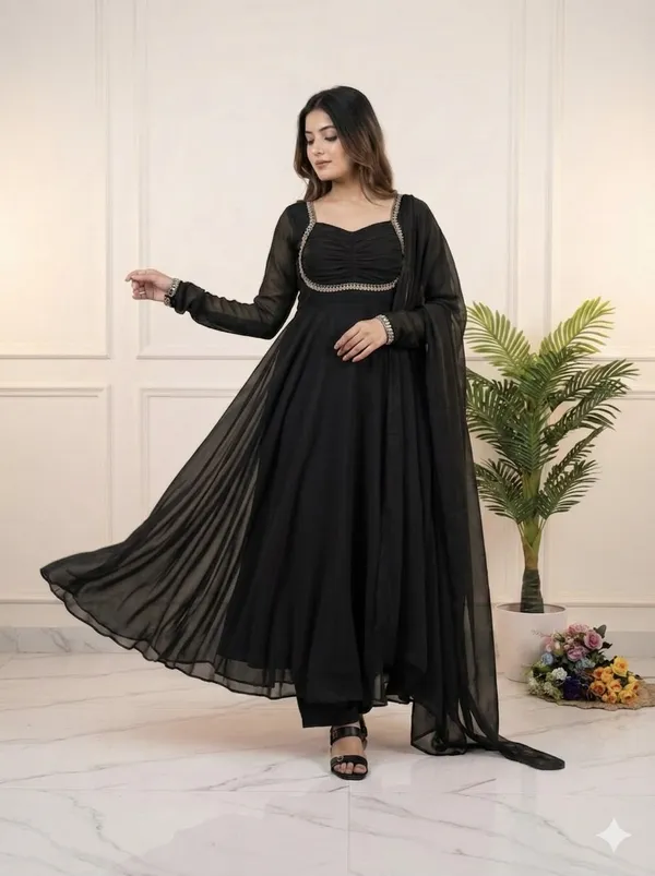 Black_Fox_Georgette_Party_Wear_Gown_with_Dupatta_&_Pant