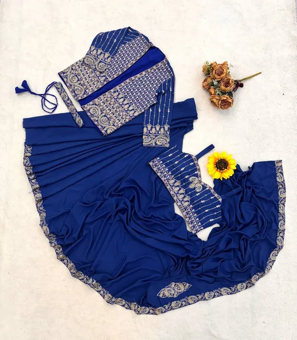 Premium_Ready-to-Wear_Blue_Saree_with_Jacket_&_Blouse