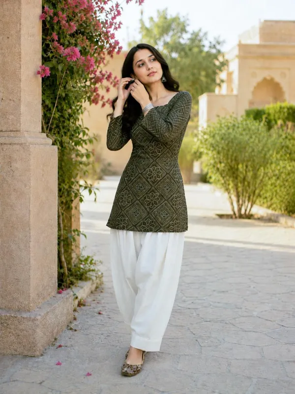Cotton_Bandhej_Print_Top_with_Farsi_Pant_Set