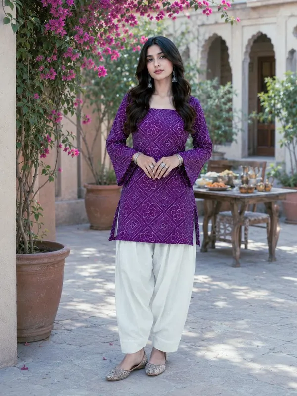 Cotton_Bandhej_Print_Top_with_Farsi_Pant_Set