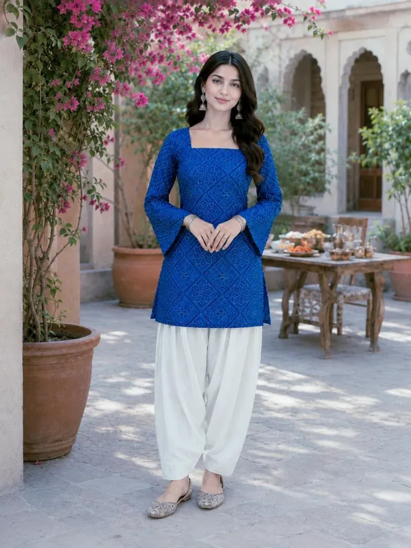 Cotton_Bandhej_Print_Top_with_Farsi_Pant_Set