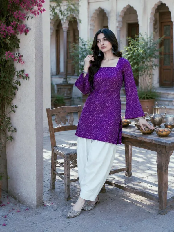 Cotton_Bandhej_Print_Top_with_Farsi_Pant_Set