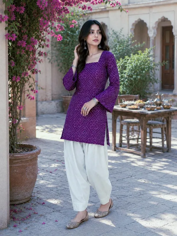 Cotton_Bandhej_Print_Top_with_Farsi_Pant_Set