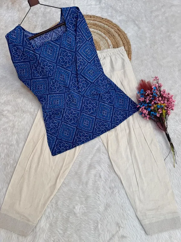 Cotton_Bandhej_Print_Top_with_Farsi_Pant_Set