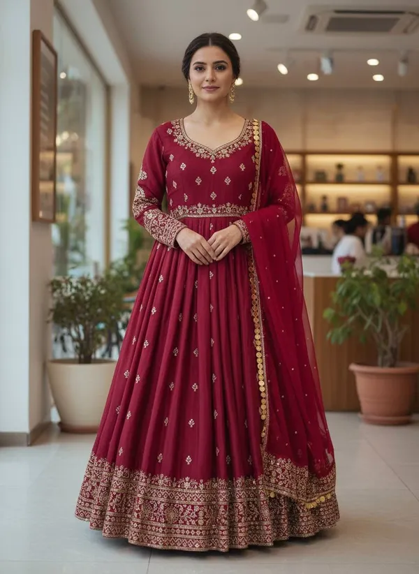 Designer_Chinon_Silk_Gown_Set_with_Dupatta