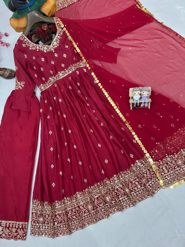 Designer_Chinon_Silk_Gown_Set_with_Dupatta