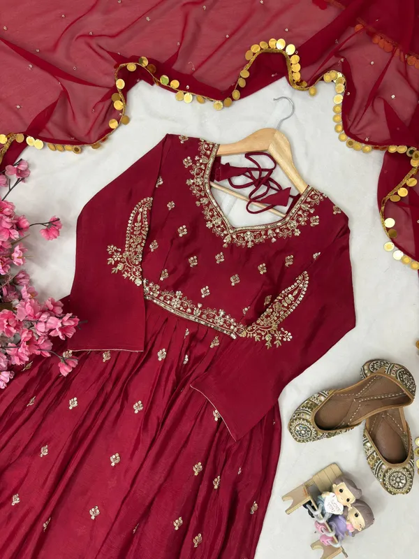 Designer_Chinon_Silk_Gown_Set_with_Dupatta