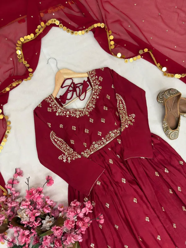 Designer_Chinon_Silk_Gown_Set_with_Dupatta