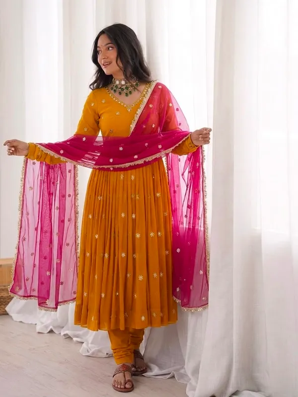 Designer_Faux_Georgette_Embroidery_Gown_Set_with_Dupatta