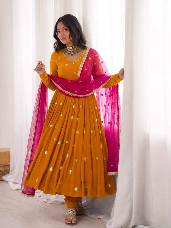 Designer_Faux_Georgette_Embroidery_Gown_Set_with_Dupatta