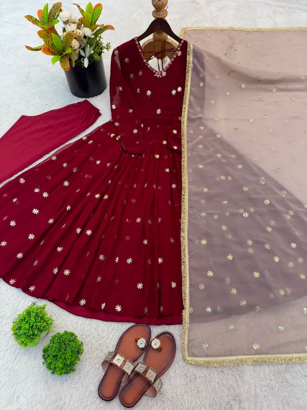 Designer_Faux_Georgette_Embroidery_Gown_Set_with_Dupatta