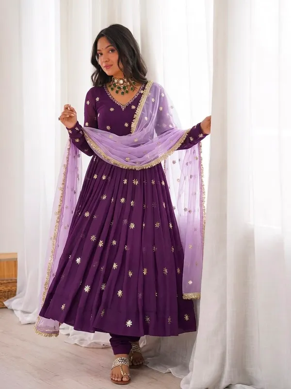 Designer_Faux_Georgette_Embroidery_Gown_Set_with_Dupatta