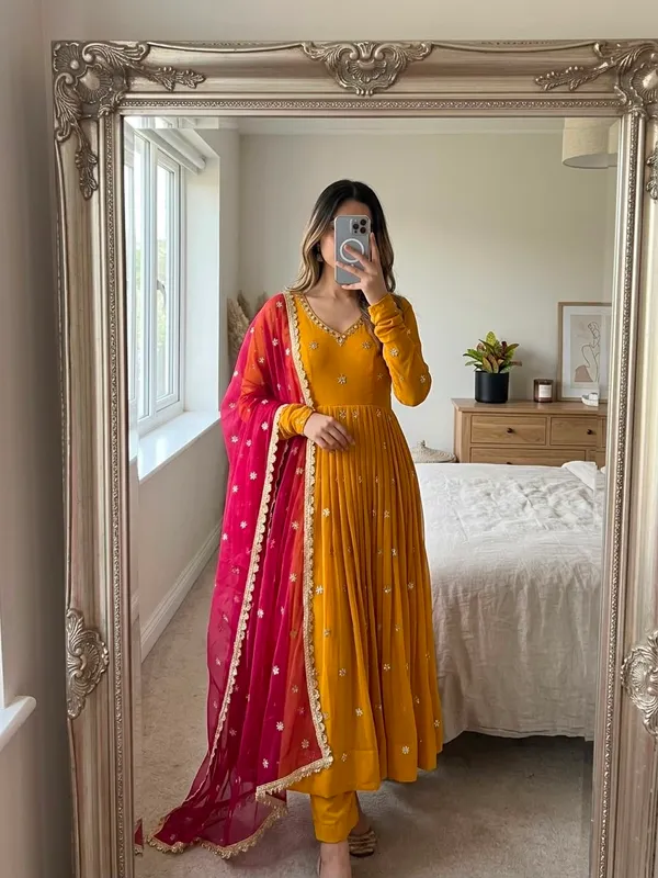 Designer_Faux_Georgette_Embroidery_Gown_Set_with_Dupatta