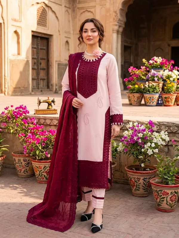 Designer_Pakistani_Top_With_Pent_Set