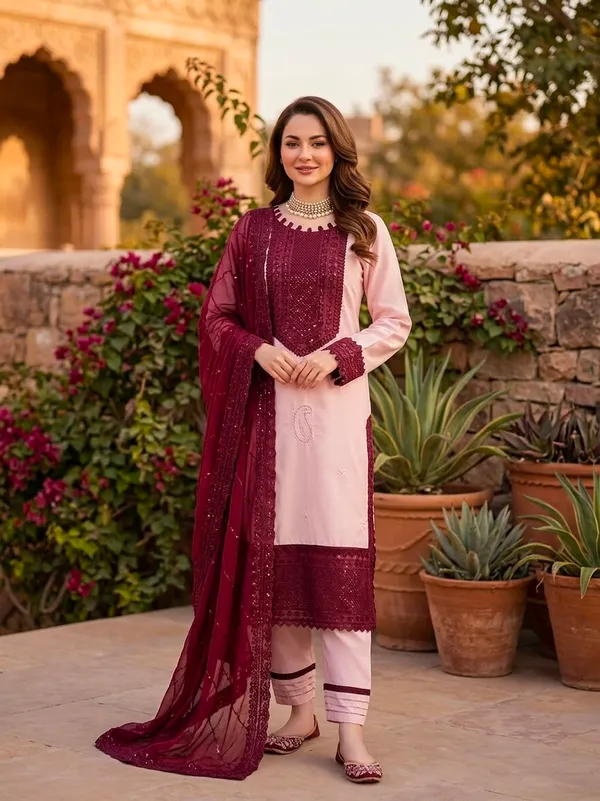 Designer_Pakistani_Top_With_Pent_Set