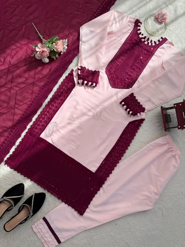 Designer_Pakistani_Top_With_Pent_Set