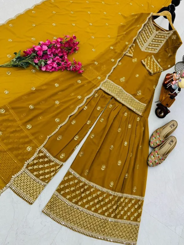 Designer_Party_Top_Pallazo_&_Dupatta_Set