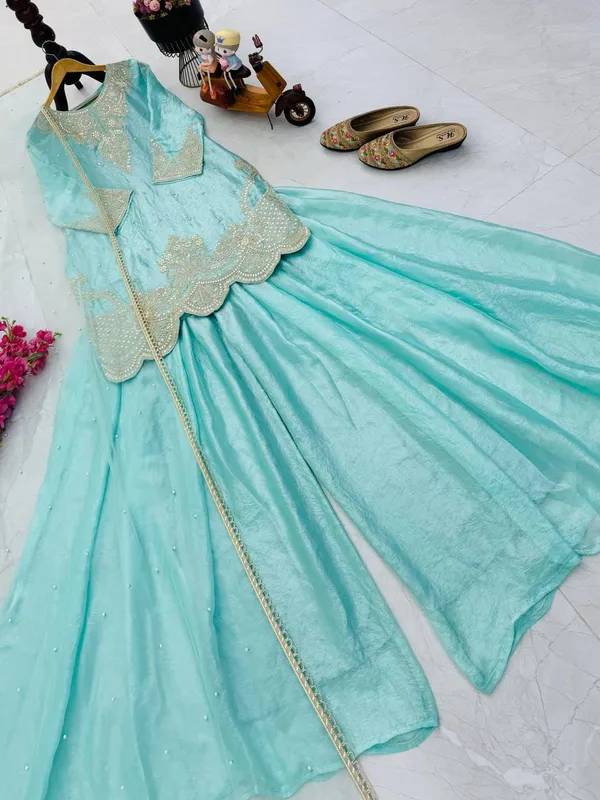 Designer_Party_Top_Pallazo_&_Dupatta_Set