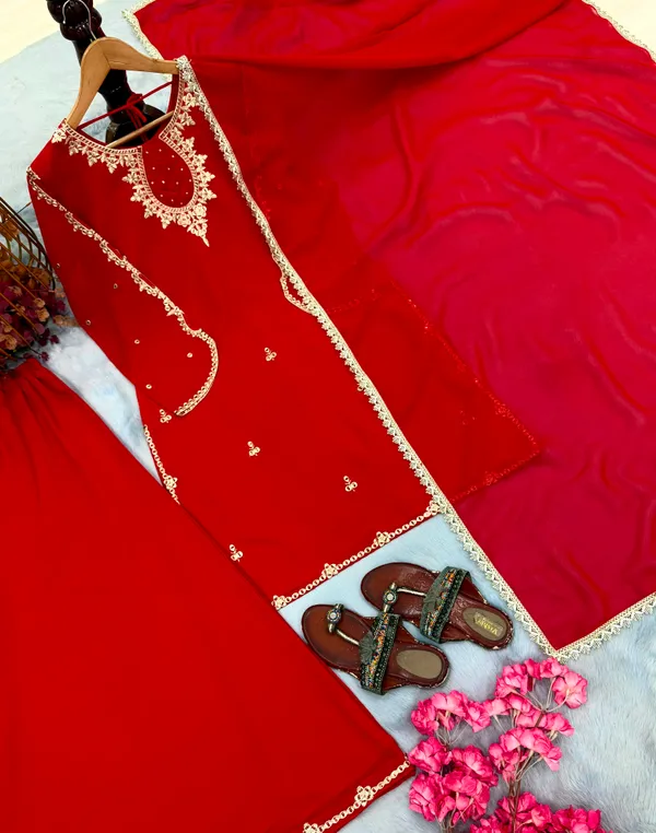 Designer_Party_Wear_Heavy_Faux_Georgette_Top_Plazzo_Dupatta_Set