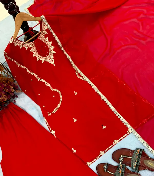 Designer_Party_Wear_Heavy_Faux_Georgette_Top_Plazzo_Dupatta_Set