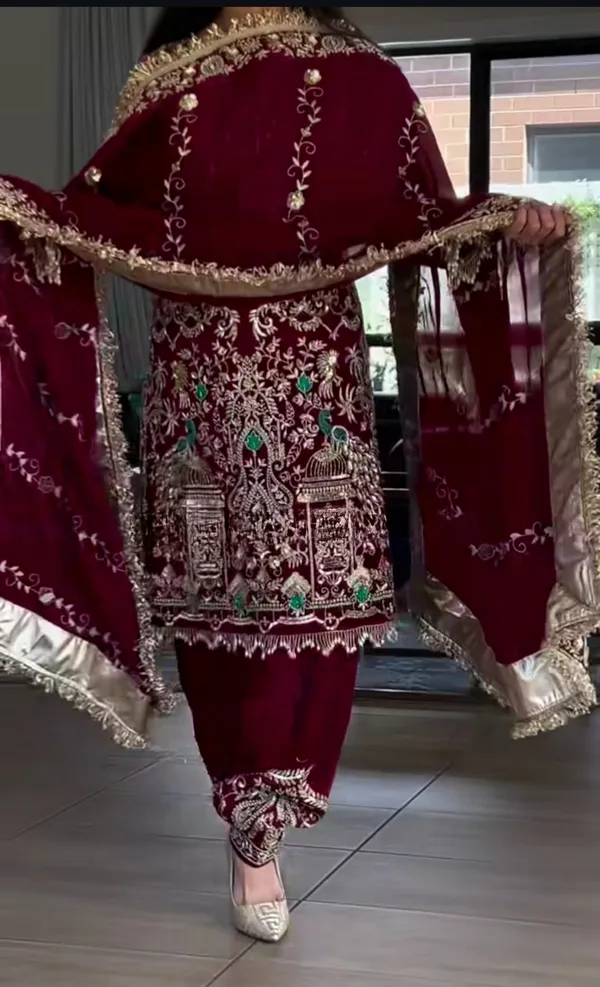 Designer_Party_Wear_Top_Dhoti_Salwar_Dupatta_Set