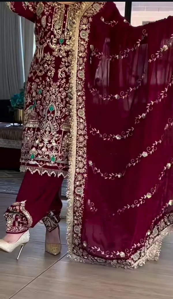 Designer_Party_Wear_Top_Dhoti_Salwar_Dupatta_Set