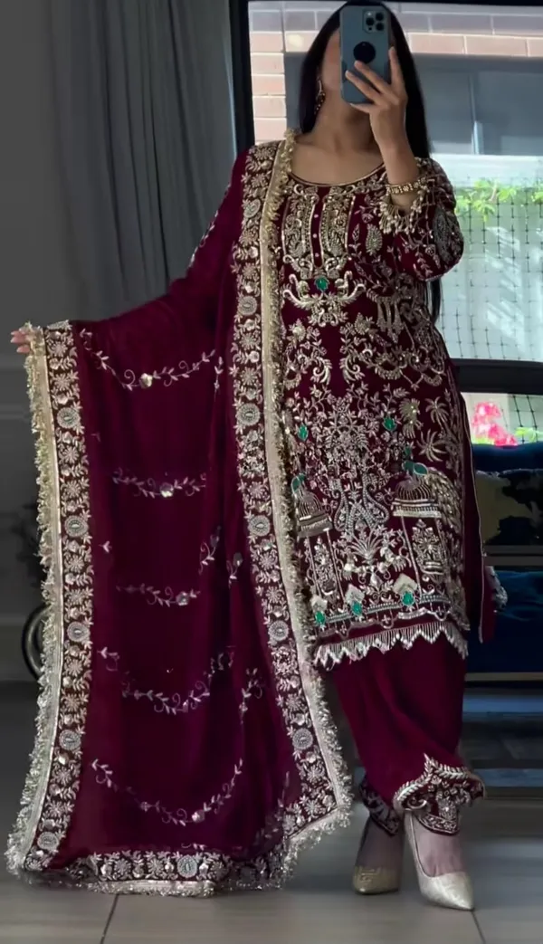 Designer_Party_Wear_Top_Dhoti_Salwar_Dupatta_Set