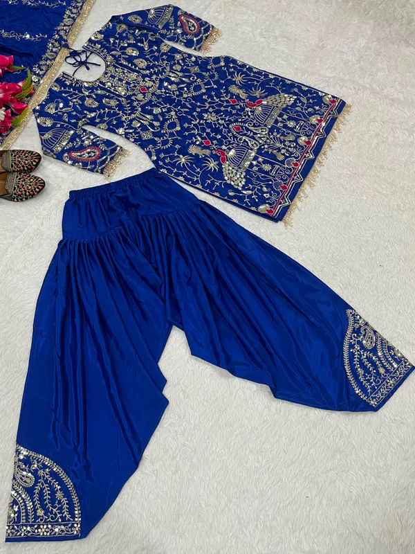 Designer_Party_Wear_Top_Dhoti_Salwar_Dupatta_Set