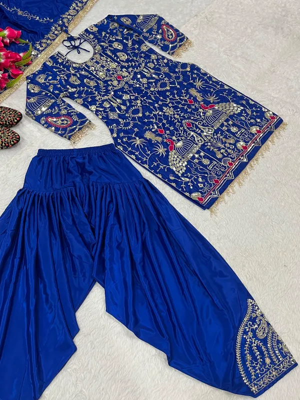 Designer_Party_Wear_Top_Dhoti_Salwar_Dupatta_Set