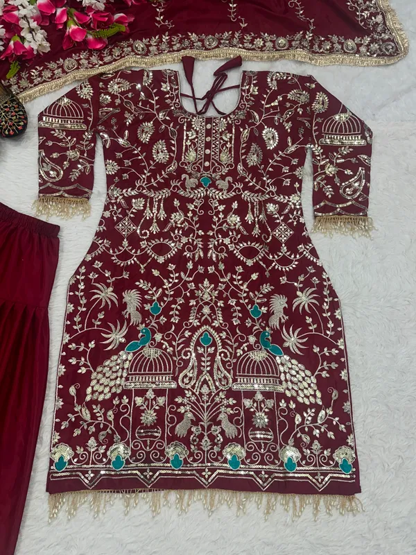 Designer_Party_Wear_Top_Dhoti_Salwar_Dupatta_Set