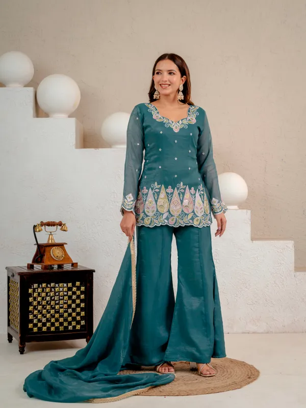 Designer_Party_Wear_Top_Plazzo_and_Dupatta_Set