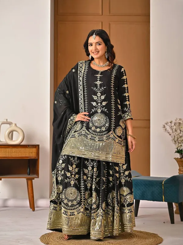 Designer_Party_Wear_Top_Sharara_Plazzo_Dupatta_Set