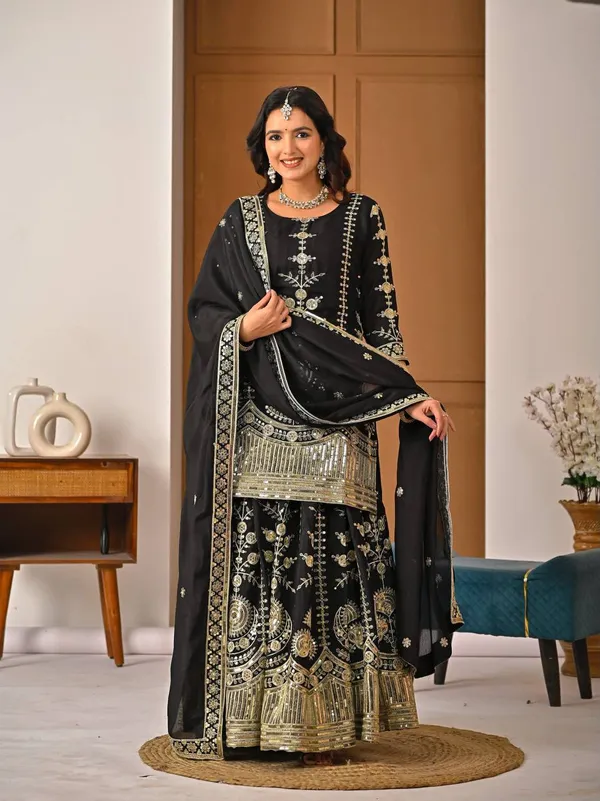 Designer_Party_Wear_Top_Sharara_Plazzo_Dupatta_Set
