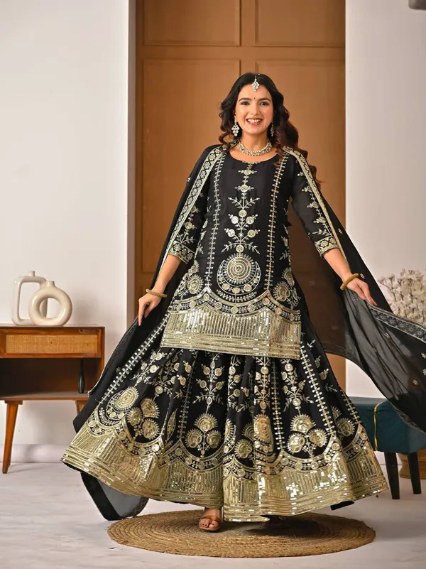 Designer_Party_Wear_Top_Sharara_Plazzo_Dupatta_Set