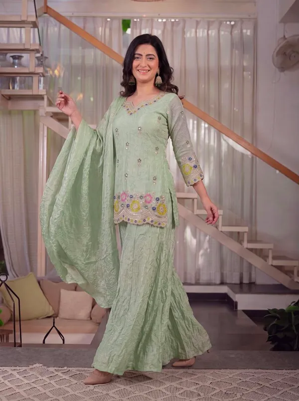 Designer_Party_Wear_Top_Sharara_Plazzo_and_Dupatta_Set