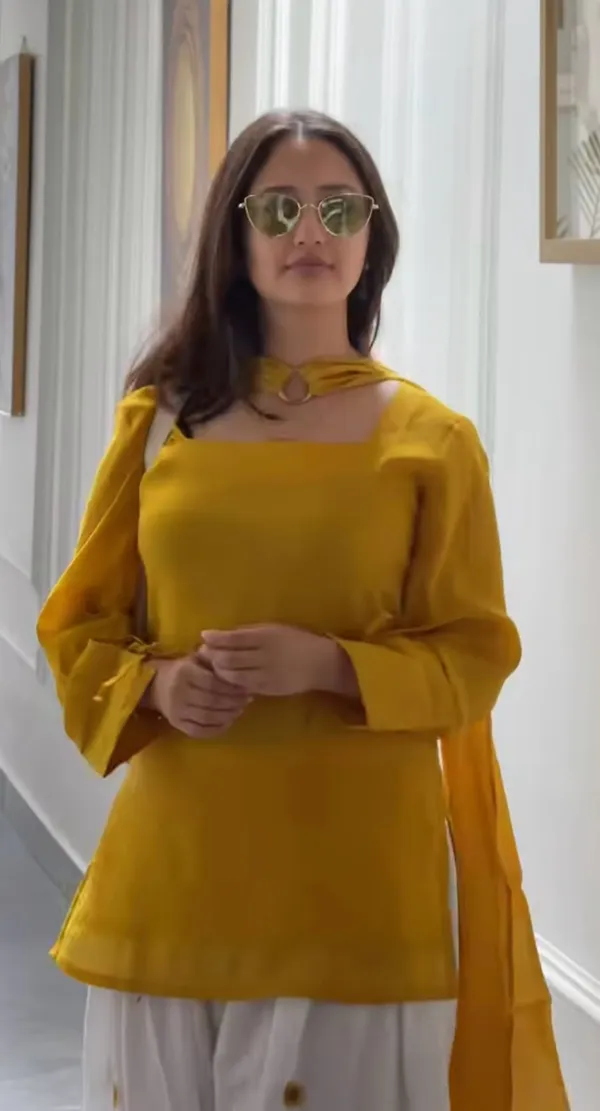 Designer_Party_Wear_Top_with_Farshi_Salwar_Dupatta_Set