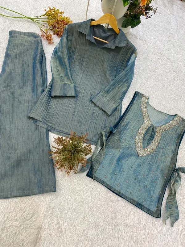 Designer_Shirt_Pant_with_Hand_Embroidered_Shrug