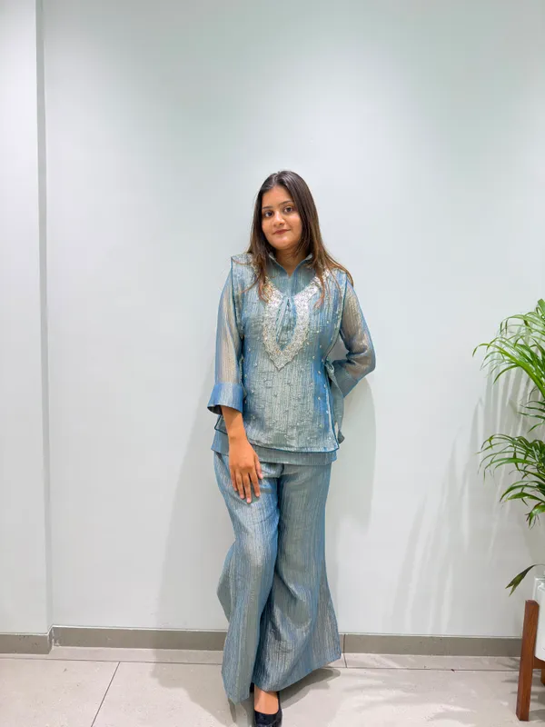 Designer_Shirt_Pant_with_Hand_Embroidered_Shrug